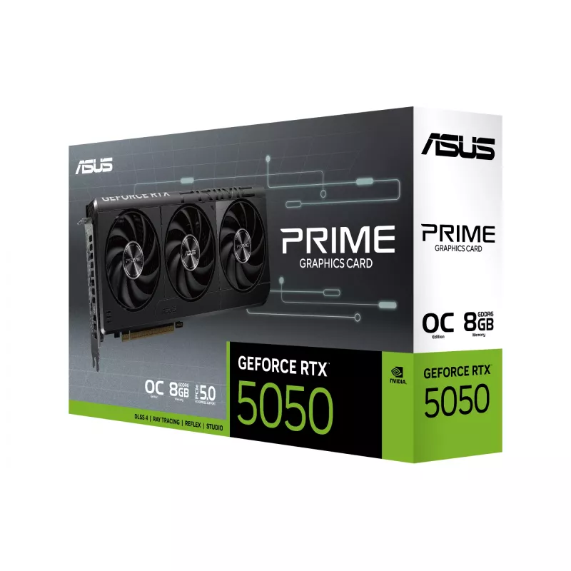 Graphics card ASUS GeForce RTX 5050 8 GB GDDR6, PCIe 5.0, 2560 CUDA cores, 128-bit, 3xDP 1xHDMI, 550W PSU, 268.3×120×50 mm