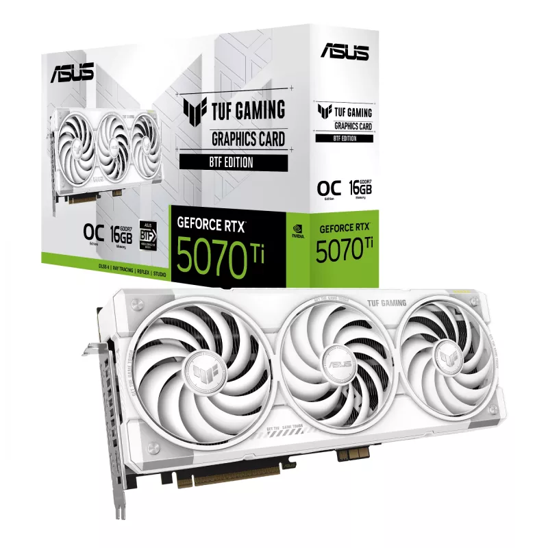 Graphics card ASUS TUF NVIDIA GeForce RTX 5070 Ti 16 GB GDDR7 256-bit PCIe 5.0 3-fan white