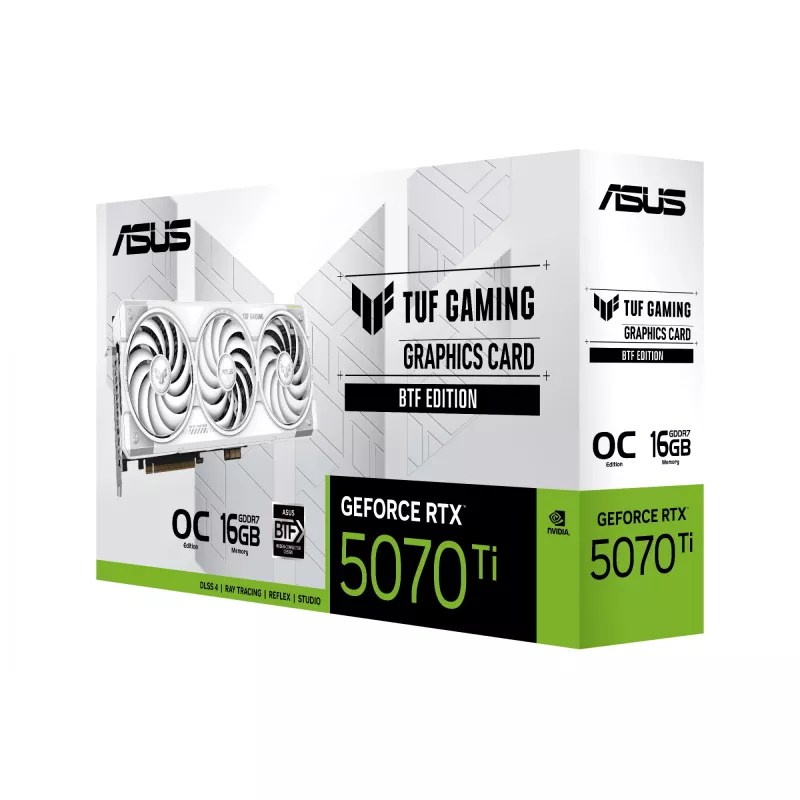 Graphics card ASUS TUF NVIDIA GeForce RTX 5070 Ti 16 GB GDDR7 256-bit PCIe 5.0 3-fan white