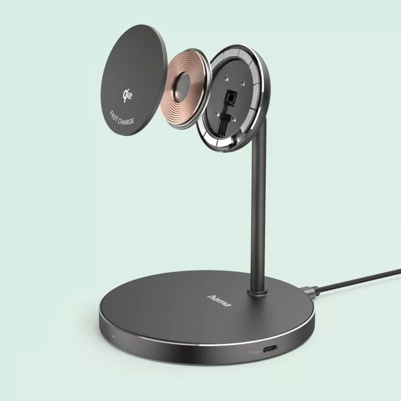 Hama 00201737 mobile device charger Headphones, Smartphone Black USB Wireless charging Fast charging Indoor