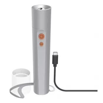 Hand flashlight Hama FL350-C Silver LED 3W USB rechargeable