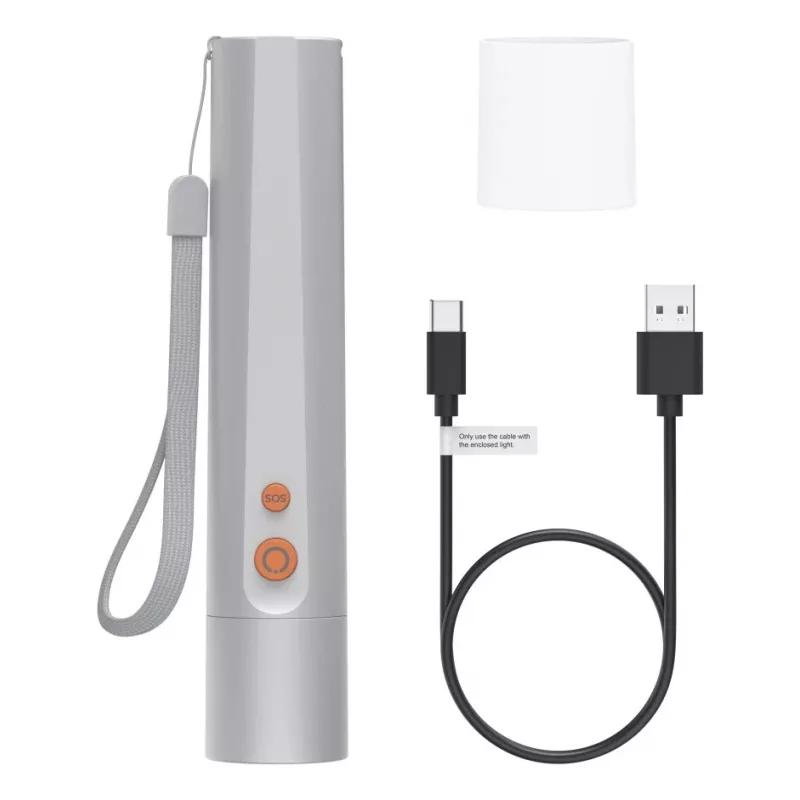 Hand flashlight Hama FL350-C Silver LED 3W USB rechargeable