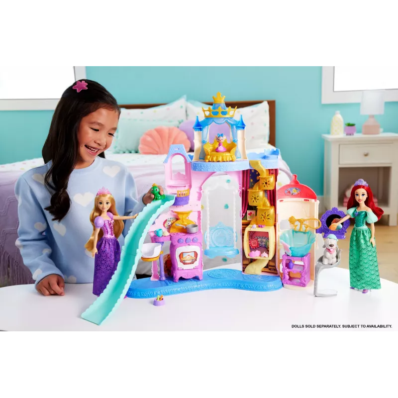Disney Princess Pet Palace Playset with 7 Play Areas, 3 Animal Friends & 20+ Furniture & Accy