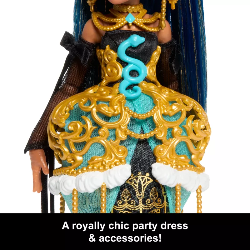 Monster High Scary Sweet Birthday Cleo De Nile Doll in Party Dress with Balloon & Gift