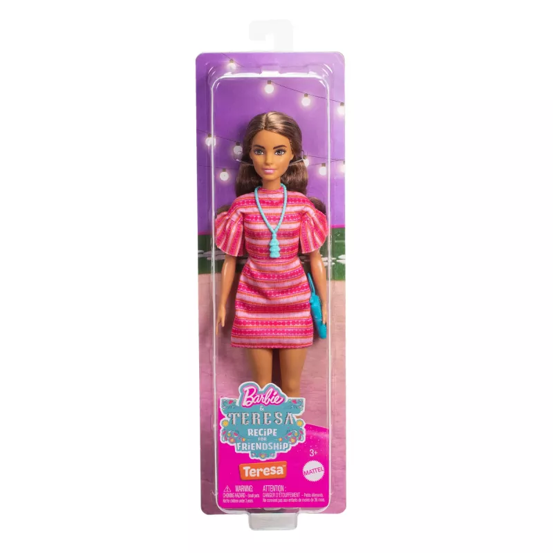 Fashion doll BARBIE Teresa 'Recipe for Friendship' — 305 mm, fabric & plastic, multicolour, accessories, ages 3–12