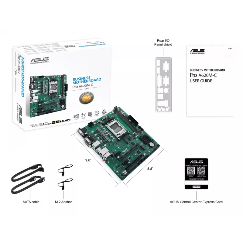 Motherboard ASUS PRO A620M-C-CSM AMD A620 Socket AM5 micro ATX