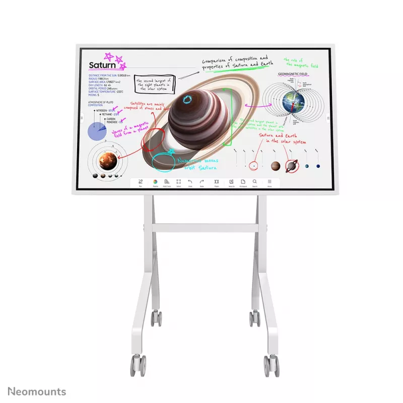 Neomounts FL50-515WH1 Samsung Flip trolley for 55–65 inch displays, rotatable, height adjustable, white