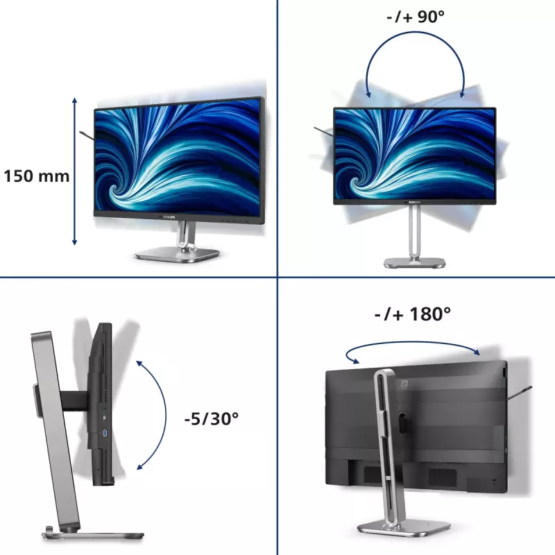 Philips 4000 series 24B2N4200/00 computer monitor 60.5 cm (23.8 inch) 1920 x 1080 pixels Full HD LCD Grey