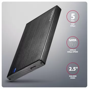 Axagon EE25-XA6C Compact aluminum USB-C 5Gbps – SATA 6G external box for 2.5 inch SSD/HDD