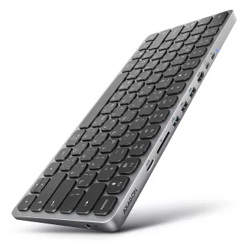 Axagon HMC-KB-CRL, USB 5Gbps hub w. keyboard, HDMI 4K/60Hz, 3x USB-A, SD/mSD, audio, PD100, Cyrillic layout