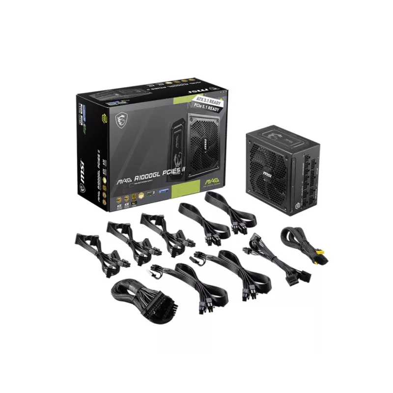 MSI MAG A1000GL PCIE5 II power supply unit 1000 W 24-pin ATX ATX Black