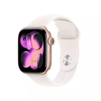 Apple Watch Series 11 GPS 42mm Rose Gold Aluminium Case Light Blush Sport Band S/M