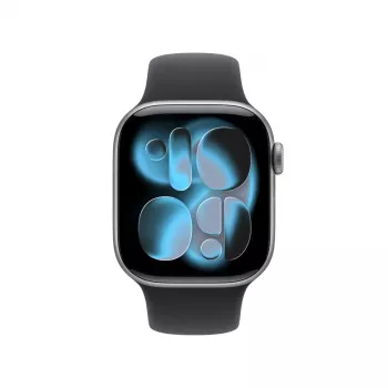 Apple Watch Series 11 GPS + Cellular 42mm Space Grey Aluminium Case with Black Sport Band - S/M