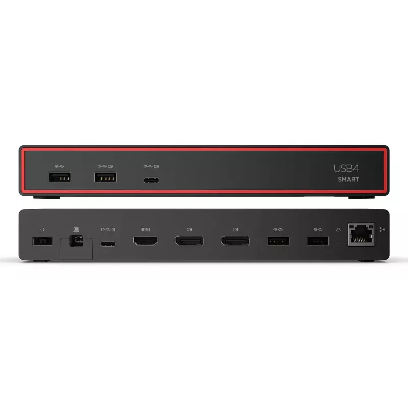 Docking station Lenovo ThinkPad USB4 Smart Dock 5500 — USB4 host, 4x USB-A Gen2, HDMI, Gigabit Ethernet, 135W adapter, Eclipse Black