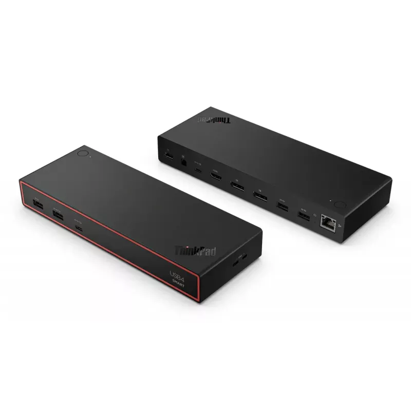 Docking station Lenovo ThinkPad USB4 Smart Dock 5500 — USB4 host, 4x USB-A Gen2, HDMI, Gigabit Ethernet, 135W adapter, Eclipse Black