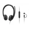 Lenovo VoIP Headset 5000 Wired Head-band Office/Call center USB Type-C Black