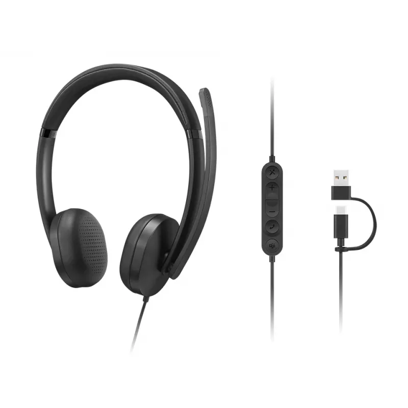 Lenovo VoIP Headset 5000 Wired Head-band Office/Call center USB Type-C Black
