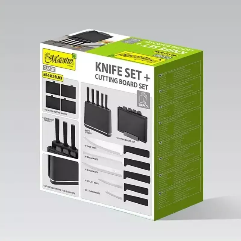 Kitchen Knife Maestro MR-1412-BLACK Set of Knives and Boards