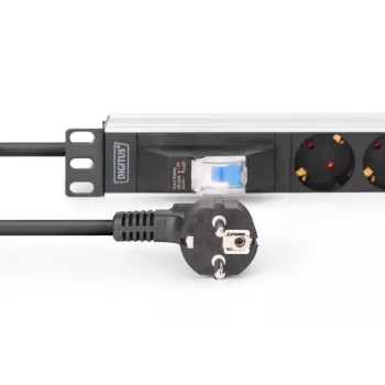 DIGITUS PDU - 1U Aluminium rackmount 7x safety outlet 16A 4000W 250VAC 50/60Hz 1x circuit breaker
