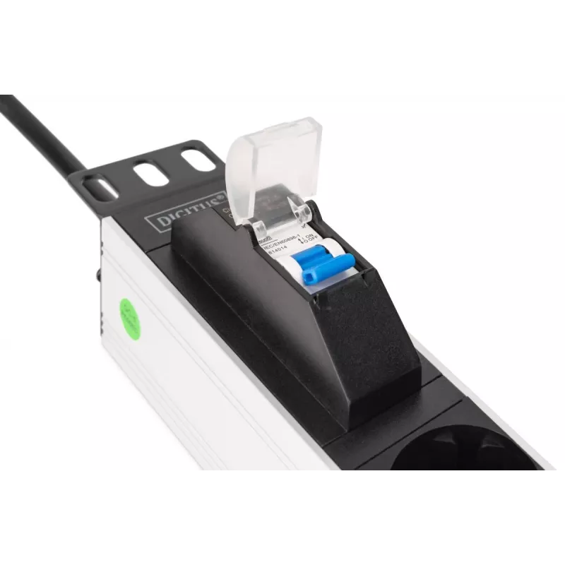 DIGITUS PDU - 1U Aluminium rackmount 7x safety outlet 16A 4000W 250VAC 50/60Hz 1x circuit breaker
