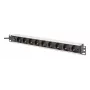 DIGITUS PDU - 1U Aluminum rackmount 8x CEE 7/7 outlet 1x outlet 10A Plug 250VAC 50/60Hz IEC C14 plug pre-fuse