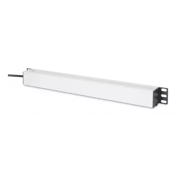 DIGITUS PDU - 1U Aluminum rackmount 8x CEE 7/7 outlet 1x outlet 10A Plug 250VAC 50/60Hz IEC C14 plug pre-fuse