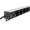 DIGITUS PDU - 1U Aluminum rackmount 8x CEE 7/7 outlet 1x outlet 10A Plug 250VAC 50/60Hz IEC C14 plug pre-fuse