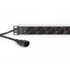 DIGITUS PDU - 1U Aluminum rackmount 8x CEE 7/7 outlet 1x outlet 10A Plug 250VAC 50/60Hz IEC C14 plug pre-fuse