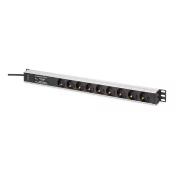 DIGITUS PDU - Aluminium Rackmountable frequency filter 2m 16A 3600W 230VAC 50/60Hz 7x safety 2x outlet