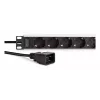 DIGITUS PDU - 1U aluminum rackmount 8x Safety outlet 1x outlet 16A 230VAC 50/60Hz IEC C20 plug