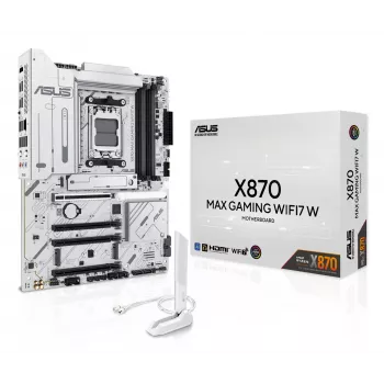 Motherboard ASUS X870 MAX GAMING WIFI7 W ATX — AMD X870, Socket AM5, DDR5, 4 DIMM, Wi‑Fi 7, 2.5Gb LAN
