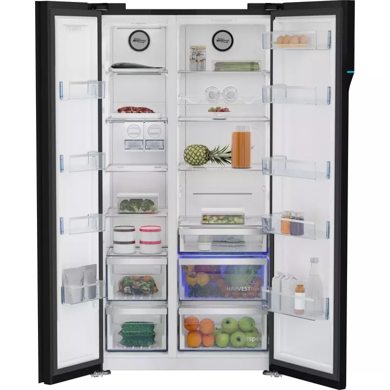 Beko GN163140ZGBN side-by-side refrigerator Freestanding 558 L Black