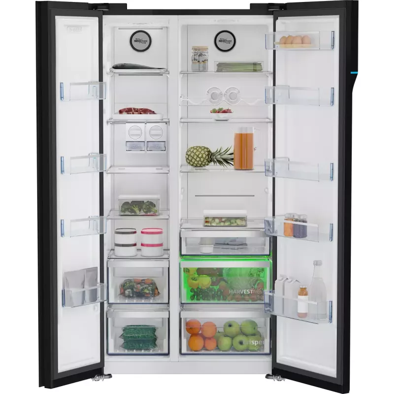Beko GN163140ZGBN side-by-side refrigerator Freestanding 558 L Black