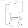 Whiteboard ergo office ER-306 — dry-erase single-sided horizontal board, 1190×790 mm, freestanding steel with castor wheels, magnetic