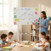 Whiteboard ergo office ER-306 — dry-erase single-sided horizontal board, 1190×790 mm, freestanding steel with castor wheels, magnetic