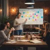 Whiteboard ergo office ER-306 — dry-erase single-sided horizontal board, 1190×790 mm, freestanding steel with castor wheels, magnetic