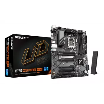 GIGABYTE B760 DS3H WIFI6E GEN5 Motherboard - Supports Intel Core 14th Gen CPUs, 8+2+1 Phases Digital VRM, up to 5600MHz DDR5, 2xPCIe 4.0 M.2, Wi-Fi 6E, 1GbE LAN, USB 3.2 Gen 2x2