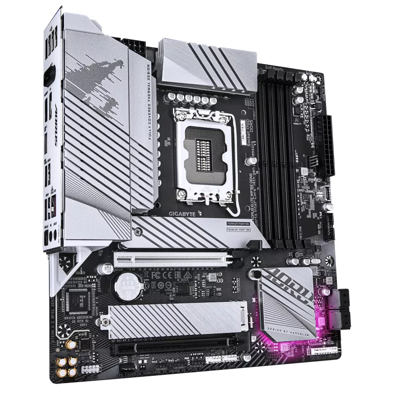 GIGABYTE Motherboard B760M AORUS ELITE WIFI6E GEN5 — Micro ATX, LGA1700, DDR5 up to 5600MHz, 12+1+1 VRM, 2x PCIe4.0 M.2, Wi‑Fi 6E, 2.5 GbE