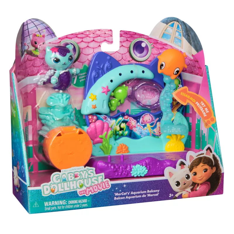 Gabby's Dollhouse : The Movie, Mercat's Aquarium Balcony, with Toy Figure & Dollhouse Accessories, Kids Toys for Girls & Boys Ages 3 and Up