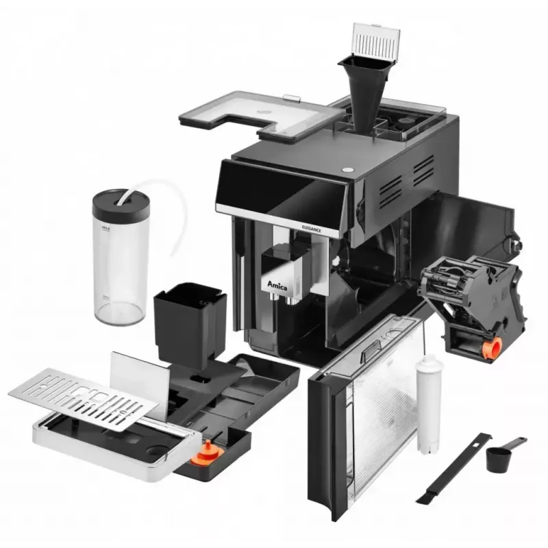 Amica Elegance CM 7011 espresso coffee machine, steel grinder, integrated milk frothing system
