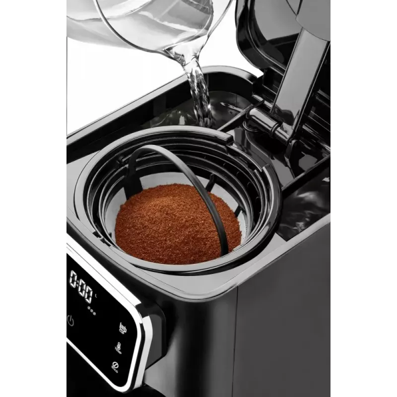 Amica CD2011 drip coffee maker with LED display, 1100 W, 1.8 L, 6 cups, black