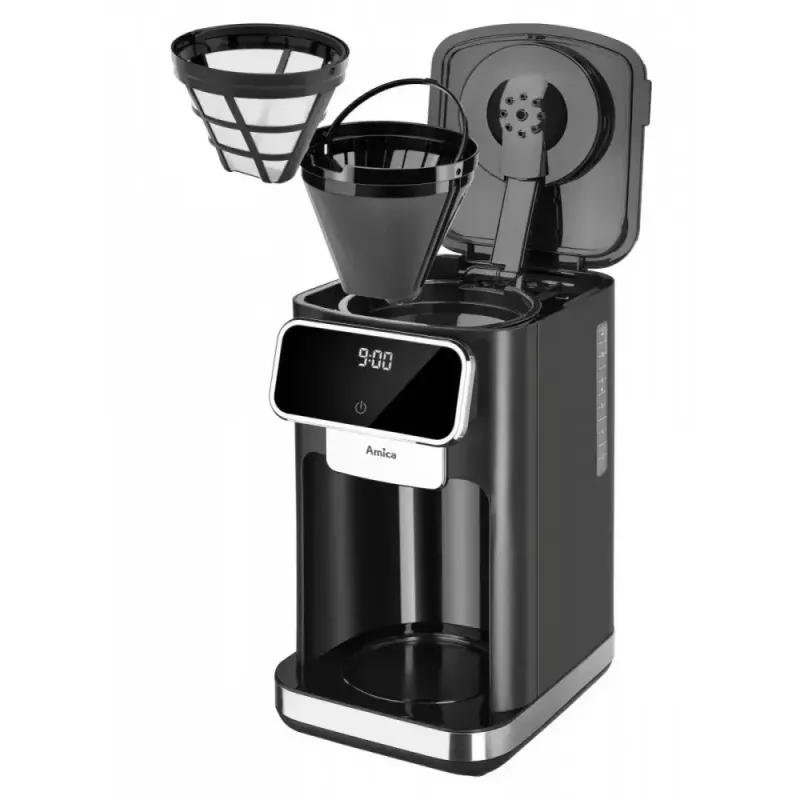 Amica CD2011 drip coffee maker with LED display, 1100 W, 1.8 L, 6 cups, black
