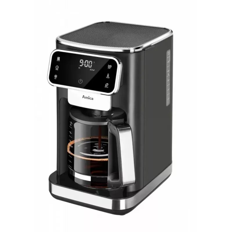 Amica CD2011 drip coffee maker with LED display, 1100 W, 1.8 L, 6 cups, black