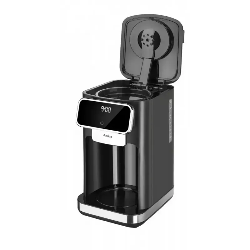 Amica CD2011 drip coffee maker with LED display, 1100 W, 1.8 L, 6 cups, black