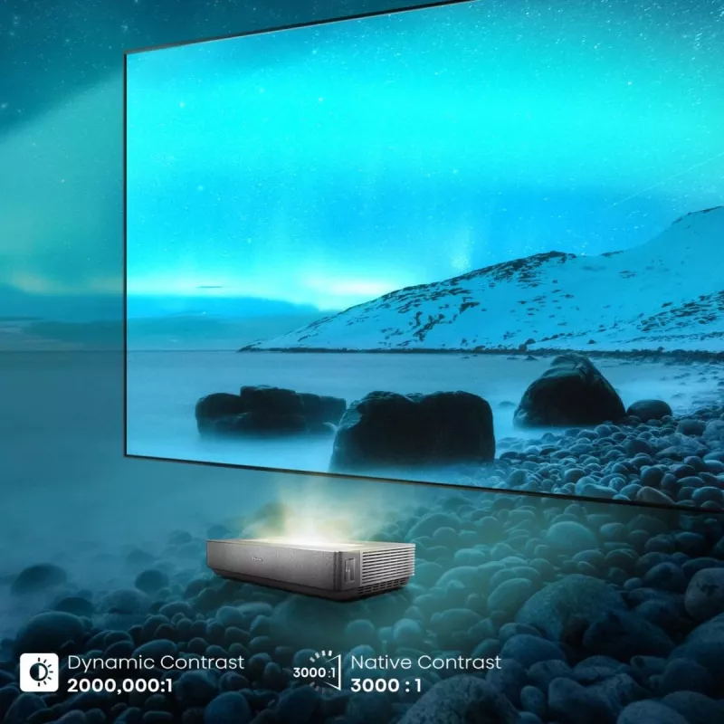 Hisense 120L5ND projection TV Ultra short throw projector 2700 ANSI lumens DLP UHD 4K (3840x2160) Black, Silver 3D