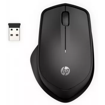HP 280 Silent Wireless Mouse, Right-hand, Optical, RF Wireless, Black