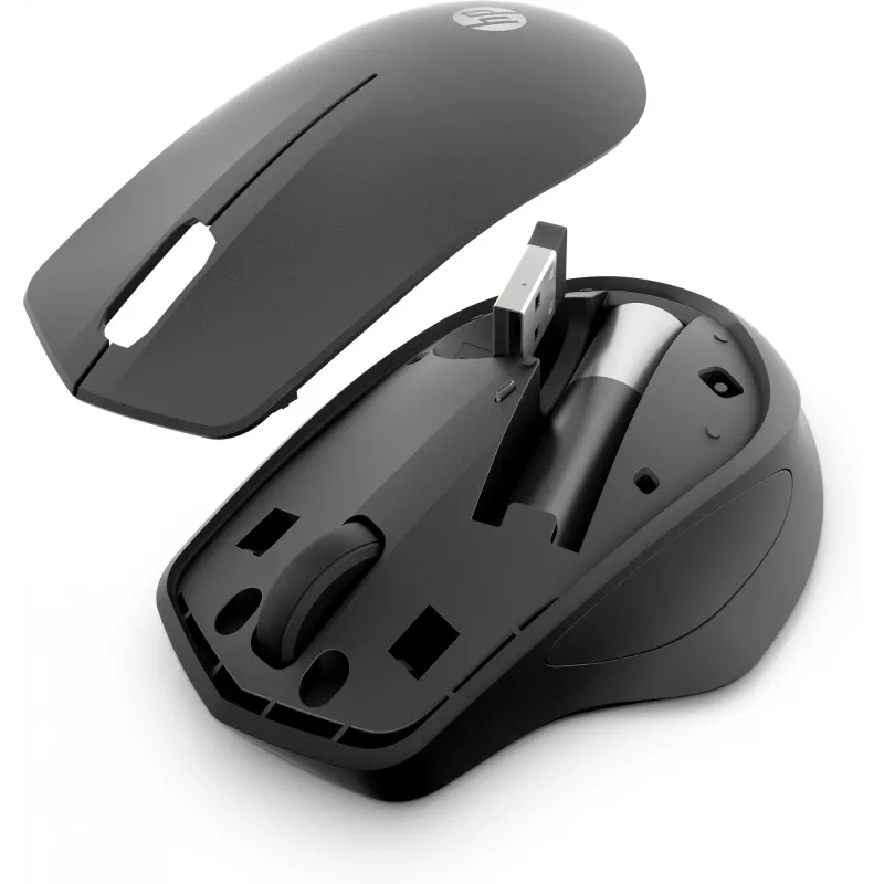 HP 280 Silent Wireless Mouse, Right-hand, Optical, RF Wireless, Black