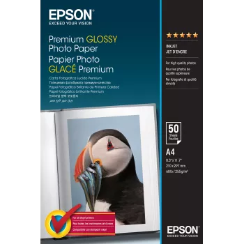 Epson Premium Glossy Photo Paper - A4 - 50 Sheets, Gloss, 255 g/m², A4, White, 50 sheets, 1 pc(s)