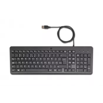 HP 150 Wired Keyboard, Full-size (100%), Wired, USB, Mechanical, QWERTY, Black