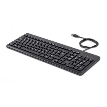 HP 150 Wired Keyboard, Full-size (100%), Wired, USB, Mechanical, QWERTY, Black